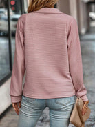 Women's Relaxed Fit Half Zip Sweater Stand Collar Knit - Image 5