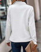 Women's Relaxed Fit Half Zip Sweater Stand Collar Knit - Image 6