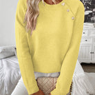 Women Pearl Button Knit Sweater - Image 11