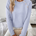 Women Pearl Button Knit Sweater - Image 12