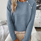 Women Pearl Button Knit Sweater - Image 4
