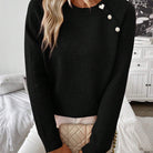 Women Pearl Button Knit Sweater - Image 5