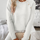 Women Pearl Button Knit Sweater - Image 7