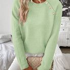 Women Pearl Button Knit Sweater - Image 8