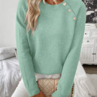 Women Pearl Button Knit Sweater - Image 9