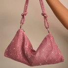 Women Rhinestone Evening Bag Triangle Knotted Clutch - Image 17