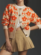 Women's Floral Button-Front Cardigan Relaxed Fit Knit - Image 4