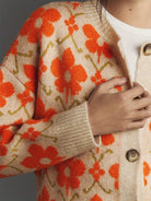 Women's Floral Button-Front Cardigan Relaxed Fit Knit - Image 5
