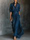 Women 2 Piece Shirt Maxi Skirt Set