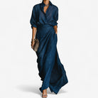 Women Button Front Collared Maxi Dress