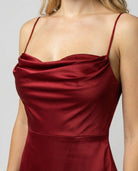 Women Satin Cowl Neck Maxi Dress Formal Evening - Image 4