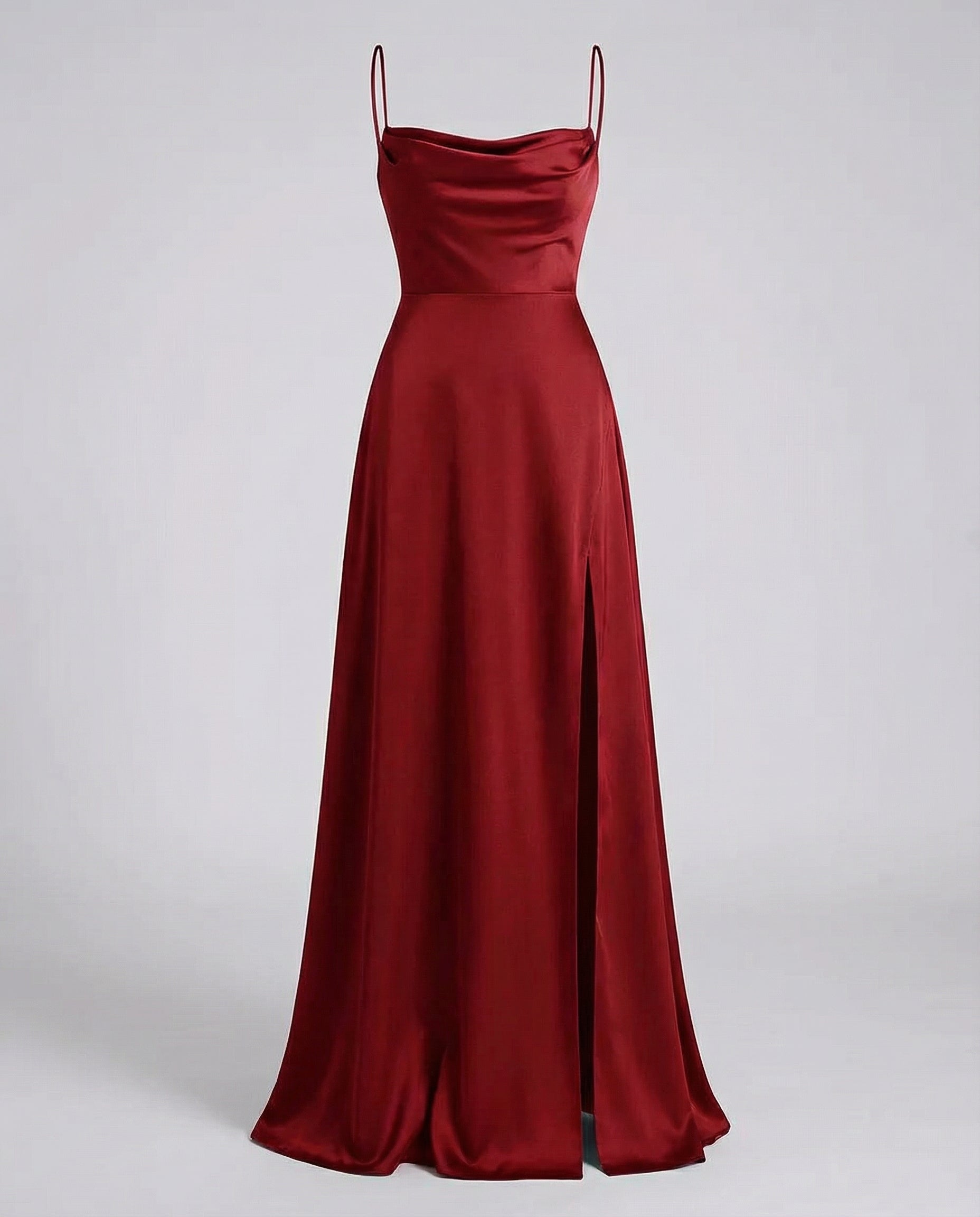 Women Satin Cowl Neck Maxi Dress Formal Evening - Image 2