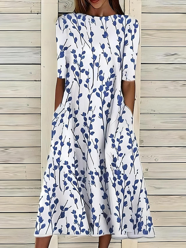 Sela™ – Küstenblumen Midi Kleid - Image 2