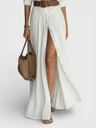 Women's Button Down Belted Maxi Shirt Dress - Image 5