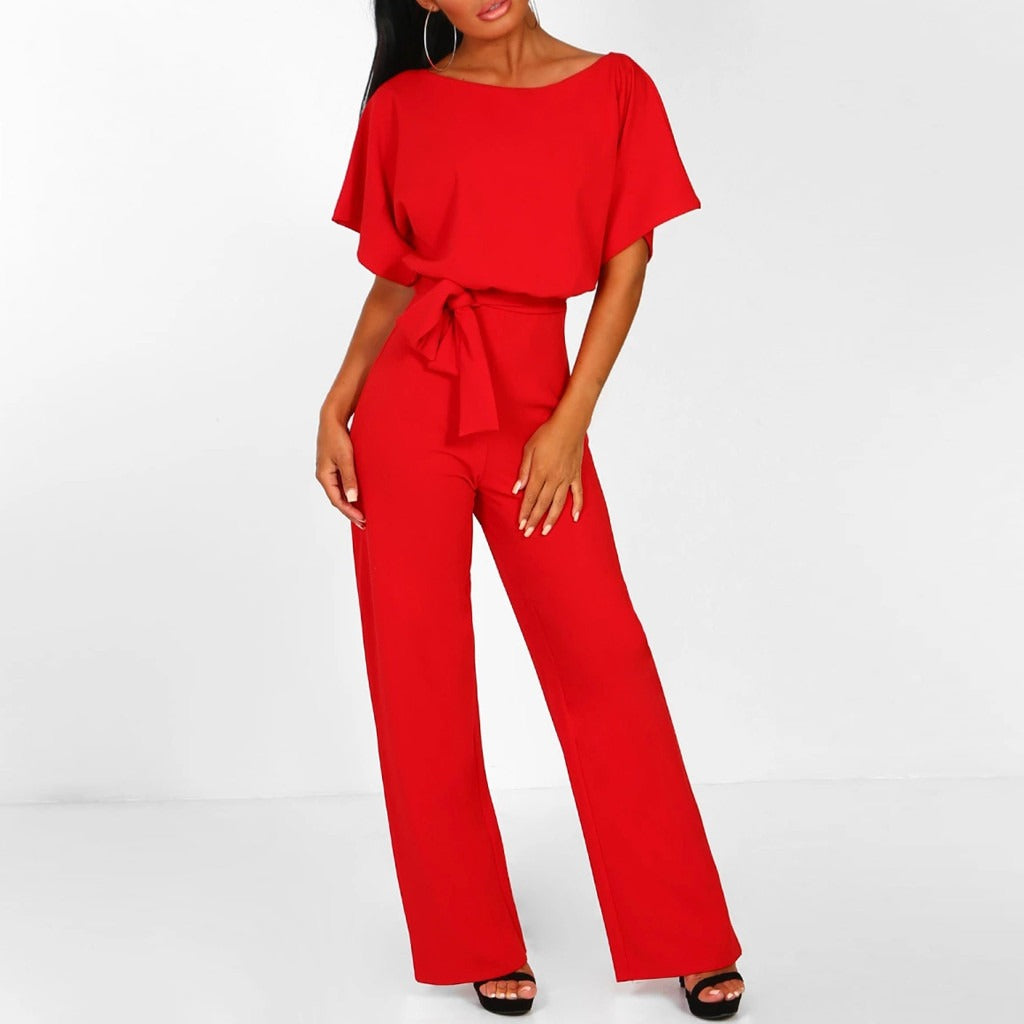 Imee | Women’s Tie-Front Batwing Jumpsuit - Image 6