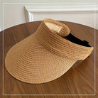 Women Woven Straw Wide Brim Sun Visor Hat