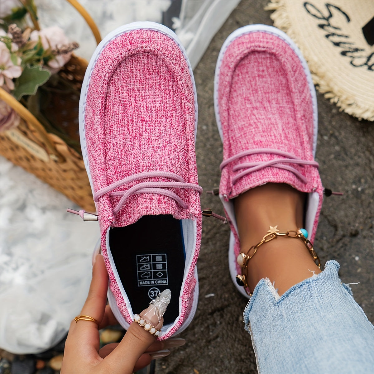 Women Breathable Non-Slip Sneakers Lightweight Slip-On Walking Shoes - Image 9