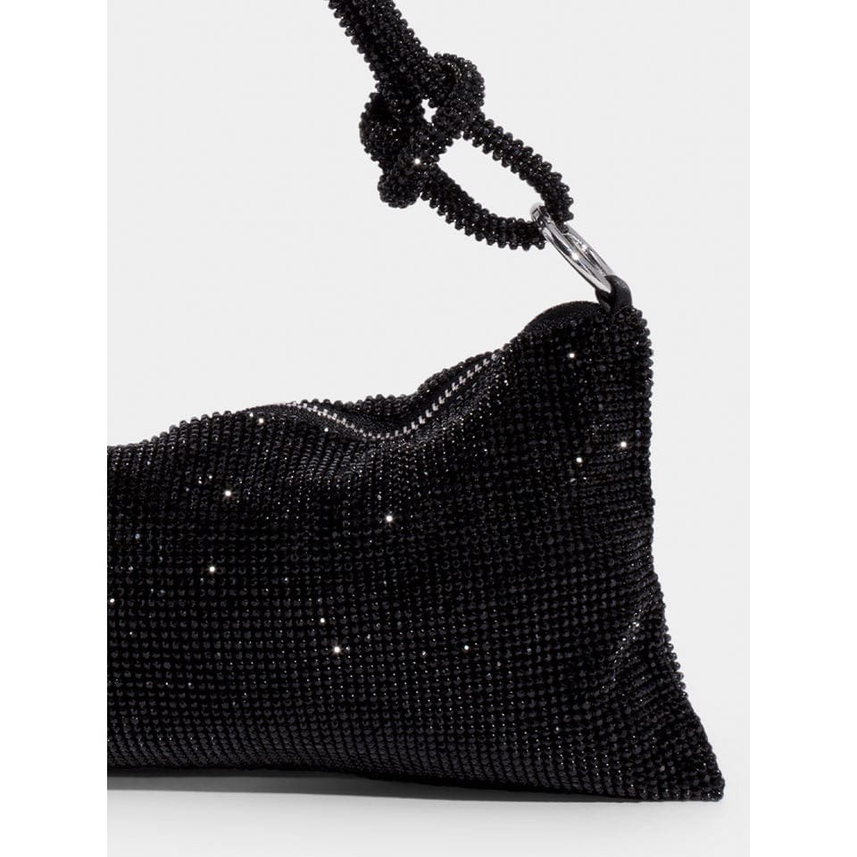 Women Rhinestone Evening Bag Triangle Knotted Clutch - Image 10