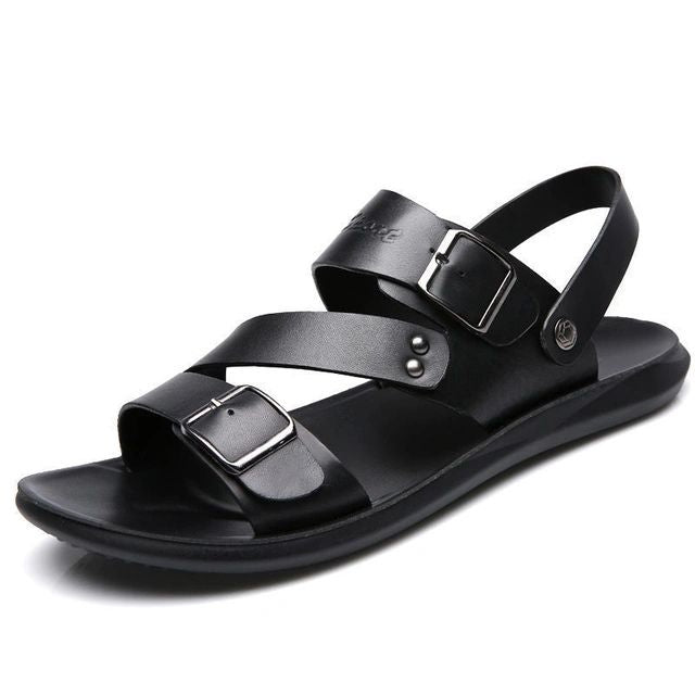 Men's Leather Cushioned Walking Sandals - Image 2