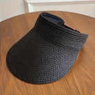 Women Woven Straw Wide Brim Sun Visor Hat - Image 8