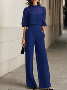 Women Wide Leg Formal Jumpsuit - Image 2