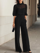 Women Wide Leg Formal Jumpsuit - Image 3