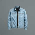 Men's Cotton Twill Stand Collar Zip Jacket - Image 4