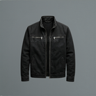 Men's Cotton Twill Stand Collar Zip Jacket - Image 3