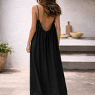 Women Linen Maxi Dress Open Back Sleeveless - Image 3
