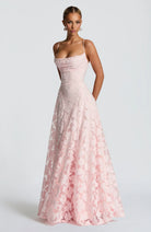 Women Floral Lace Cowl Neck Maxi Dress - Image 15