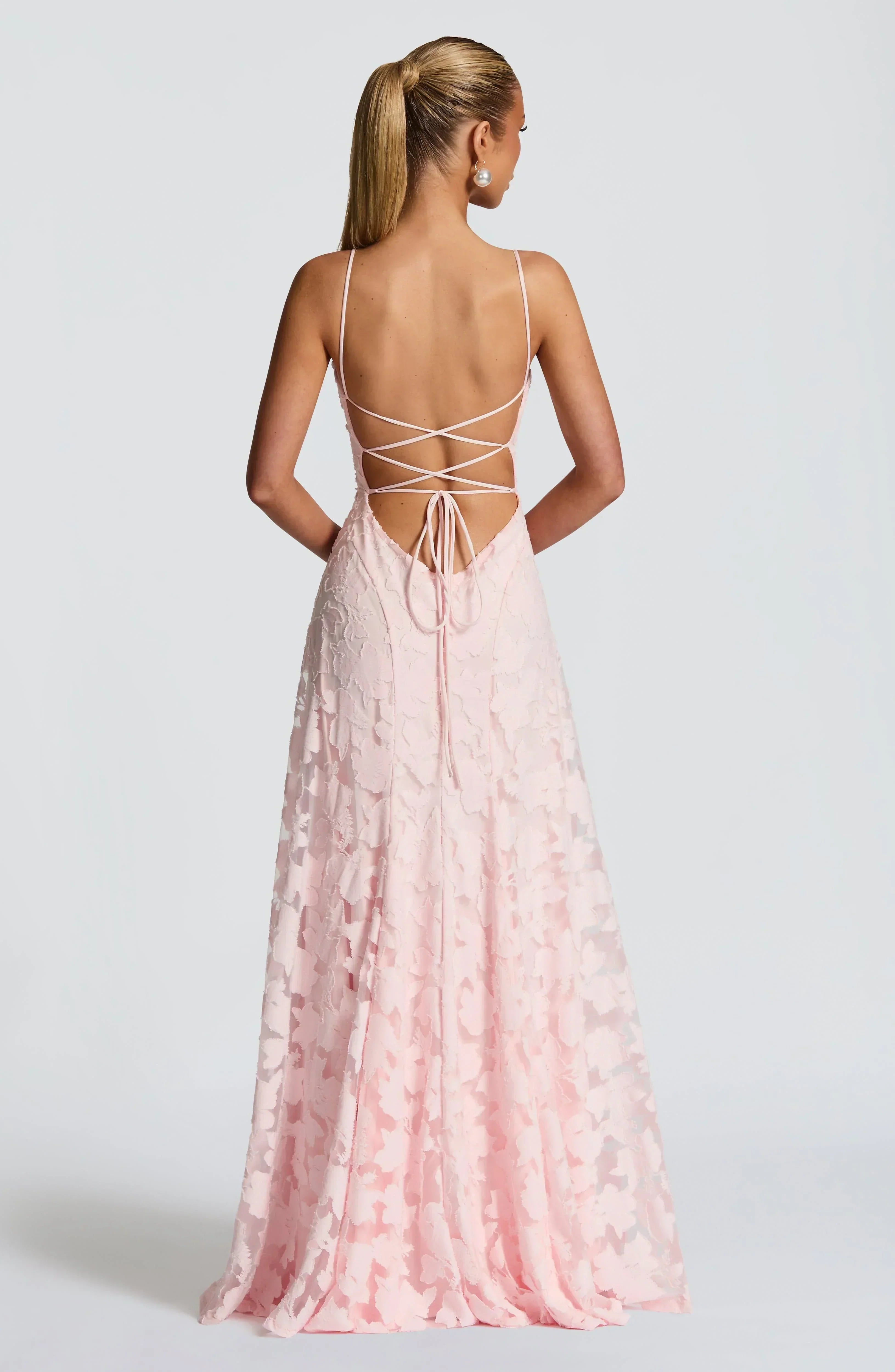 Women Floral Lace Cowl Neck Maxi Dress - Image 16