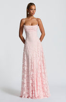 Women Floral Embroidered Maxi Evening Dress Sleeveless Formal Gown - Image 8