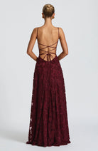 Women Floral Lace Cowl Neck Maxi Dress - Image 4