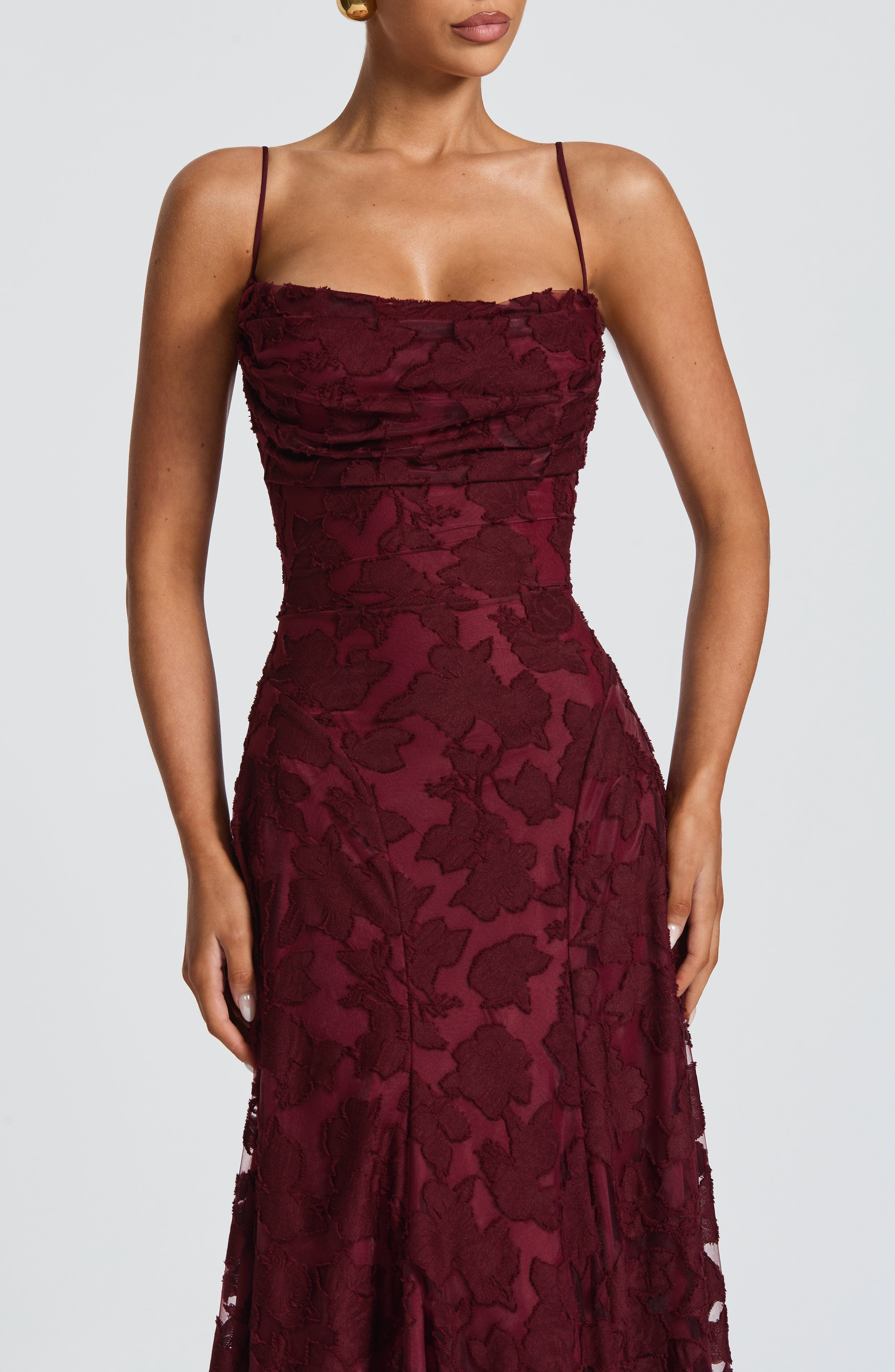Women Floral Embroidered Maxi Evening Dress Sleeveless Formal Gown - Image 12