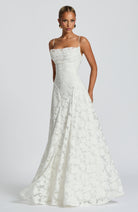 Women Floral Embroidered Maxi Evening Dress Sleeveless Formal Gown - Image 5