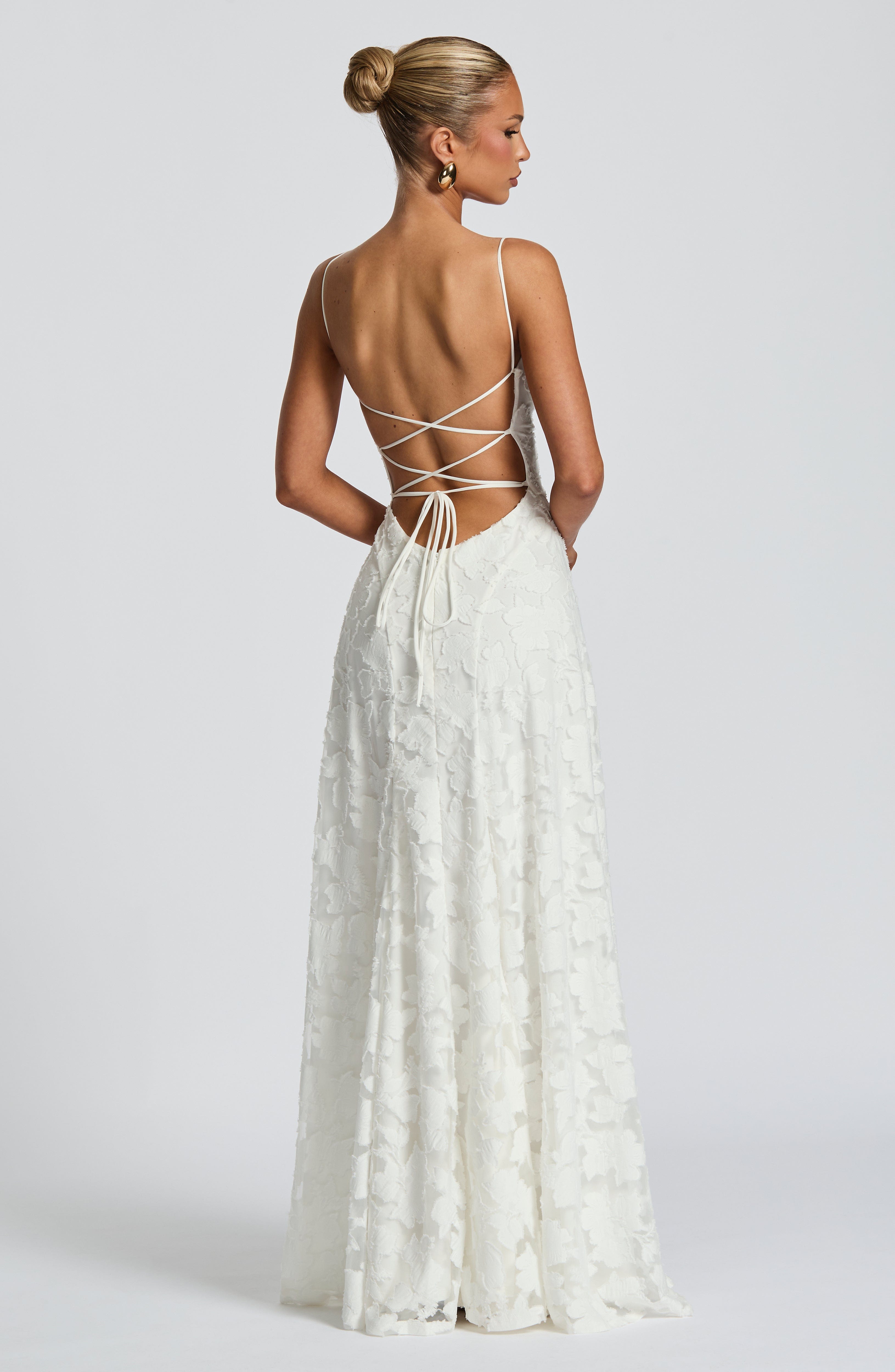 Women Floral Lace Cowl Neck Maxi Dress - Image 12