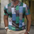 Men's Patchwork Polo Shirt Short Sleeve Summer Knit - Image 3
