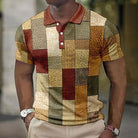 Men's Patchwork Polo Shirt Short Sleeve Summer Knit