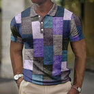 Men's Patchwork Polo Shirt Short Sleeve Summer Knit - Image 9