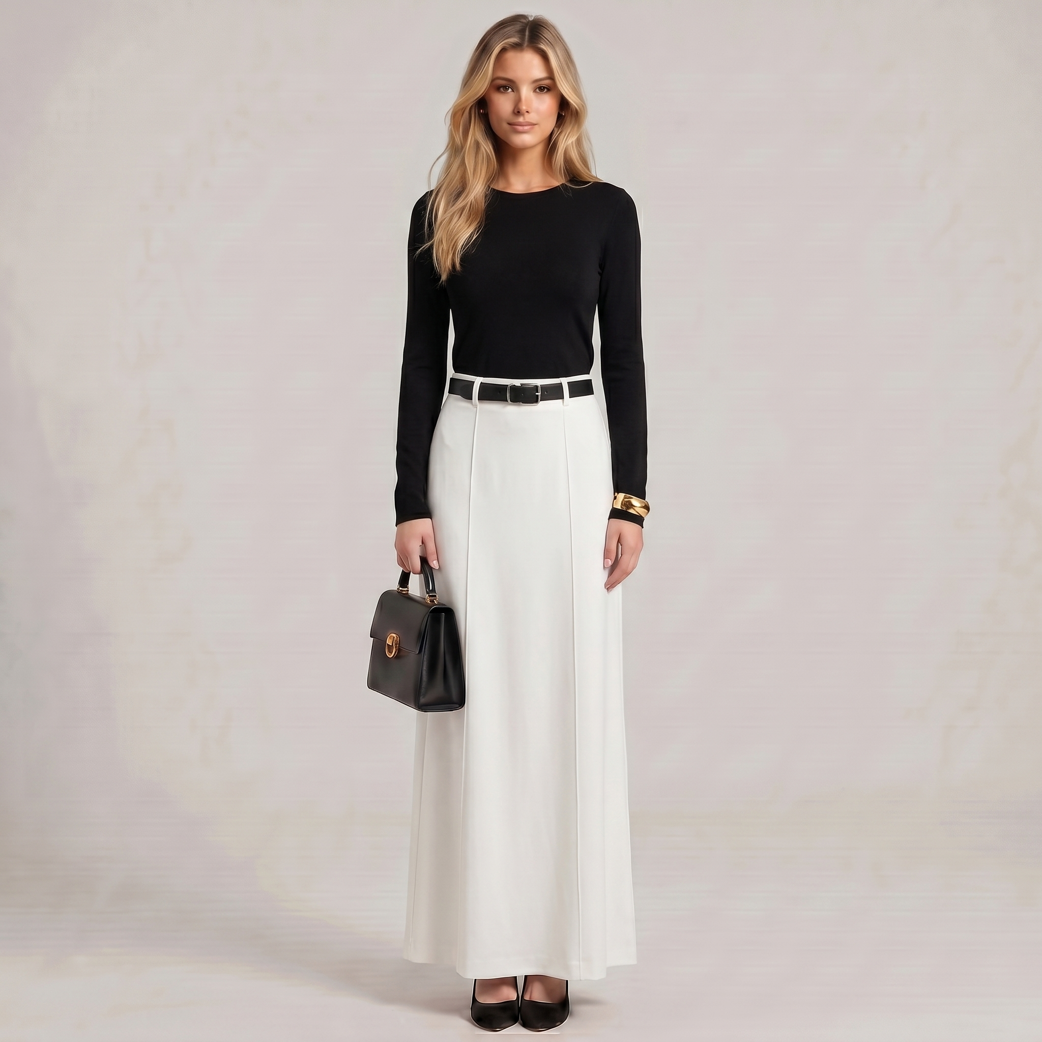 Women Wide Leg Flowy Maxi Skirt