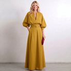 Women Short Sleeve A-Line Maxi Dress