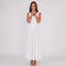 Women Draped Neck Pleated Midi Dress