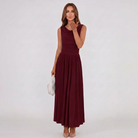 Women Draped Neck Pleated Midi Dress - Image 20