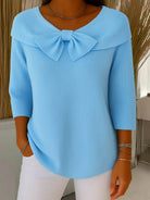 Women Bow Fitted Knit Sweater