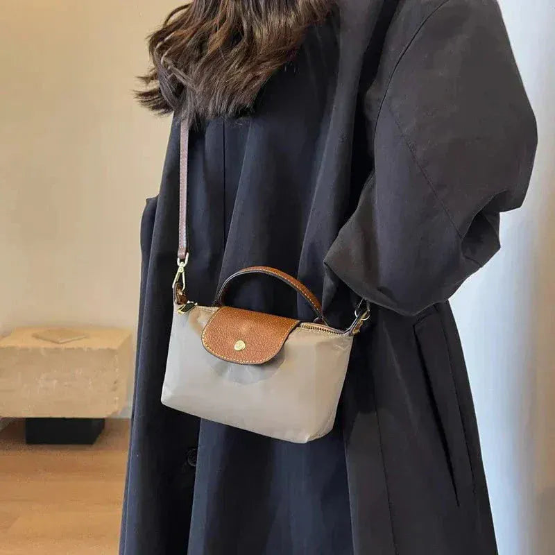 Women Mini Crossbody Bag Top Handle Two-Tone Flap - Image 5