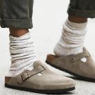 Unisex Leather Boston Style Clogs Slip-On Closed Toe Sandals - Image 6