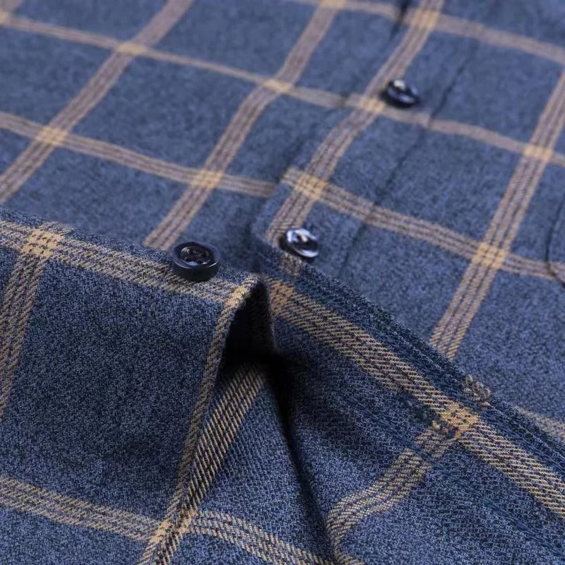Men's Plaid 100% Cotton Button-Down Shirt - Image 6