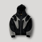 Men's Oversized Contrast Panel Full-Zip Graphic Hoodie