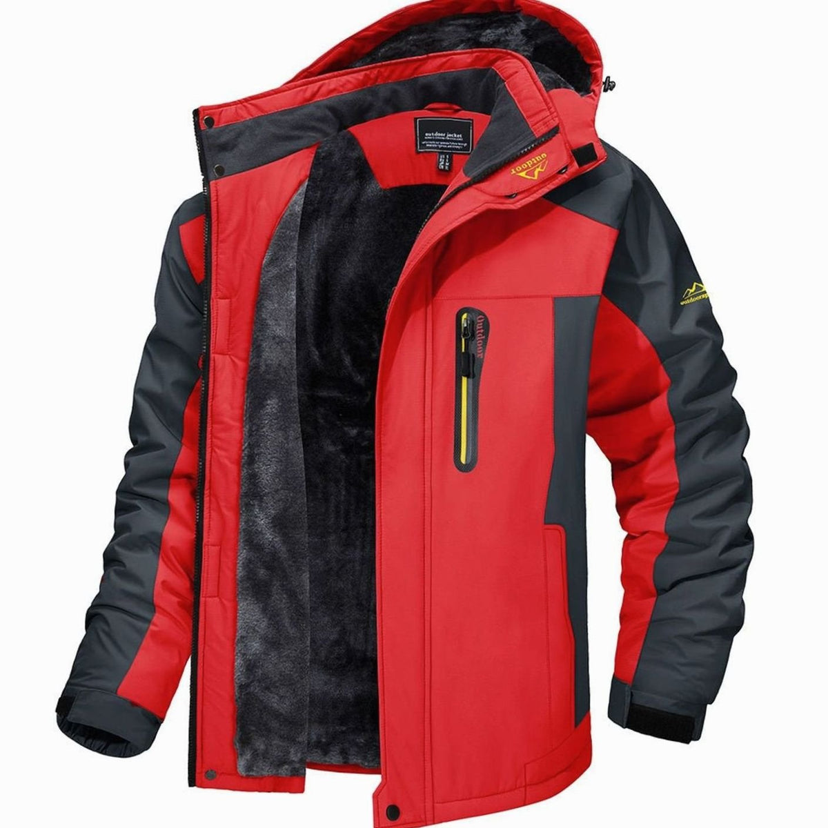 Men's Heavy Duty Fleece Lined Hooded Winter Jacket - Image 3