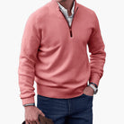 Men's Knit Half-Zip Sweater Quarter-Zip Pullover - Image 10